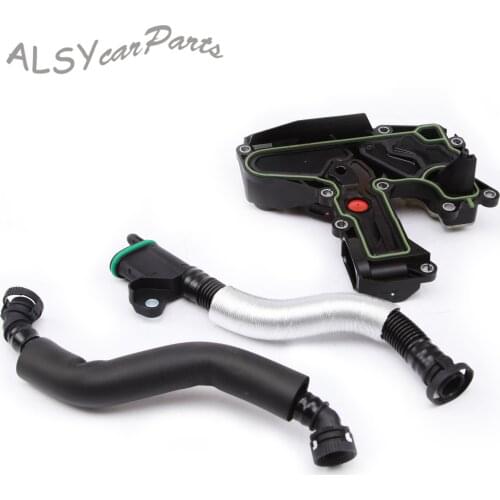YIMIAOMO Oil Water Separator + 2 PCS Vent Pipe Set For Audi A4 A5 A6 A8 Q3 Oil-Water Separator Pipe 06H 103 495 AK 06J 103 221 B