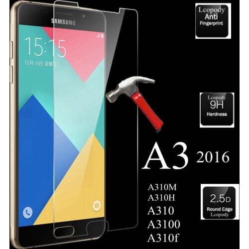 Smartphone 9H Tempered Glass for Samsung Galaxy A3 2016 A310F A310M A310Y GLASS Protective Film Screen Protector cover