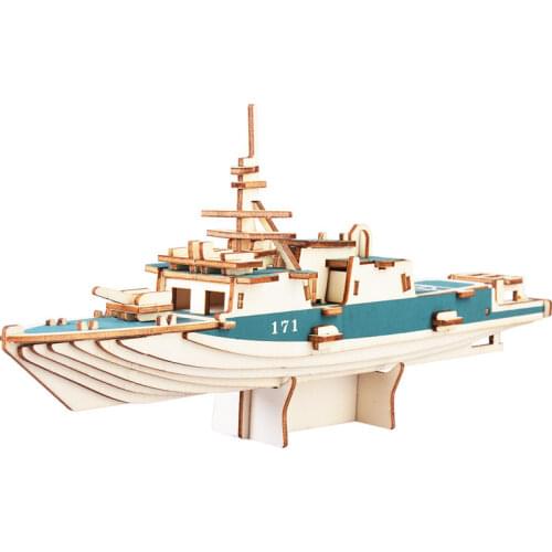 052C Destroyer Wooden 3D Three-dimensional Simulation Puzzle Model DIY Assembly Steps Children Assembling Toys