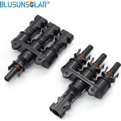 10 Pairs25 Years Guaranty PPO material 3 in 1 T Branch Connector Waterproof SOLAR PV Connector