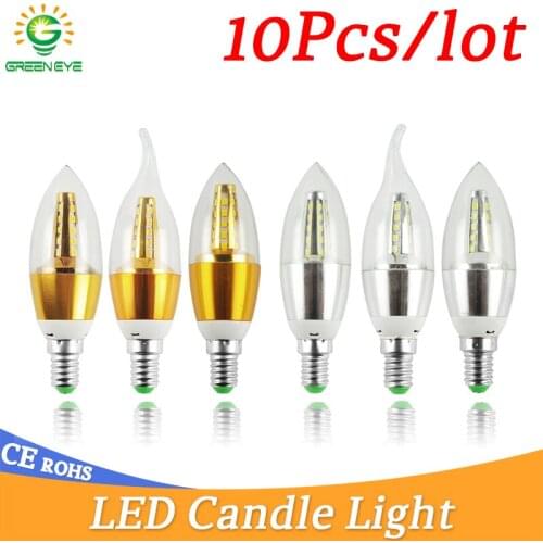 10pcs LED Bulb Candle E14 9W 12W Golden Aluminum LED Bulb AC 220V Led Lamp Cool Warm White Lampada Bombillas Lumiere Lampara