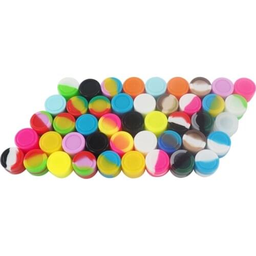 100pcs\lot mix colors 2ml mini Wax Containers Silicone jars container silicone contianer for wax silicone jars dab wax container