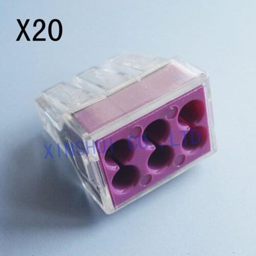 20Pcs PCT-106 Push wire connector For Junction box 6 pin conductor 773-106 cable connector