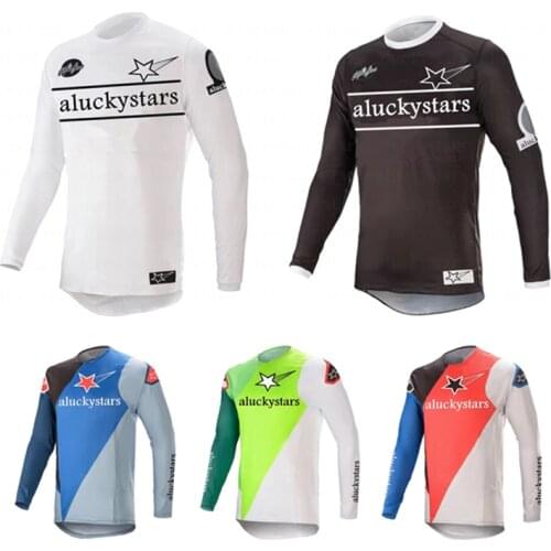 2021 aluckystars Mesh Cycling Jersey Bicycle Mountain Bike Racing T-Shirt ATV MX Jersey Off-Road Motorcycle Motocross Shirt Top