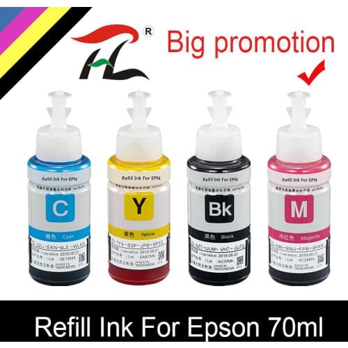 HTL 4PK 70ml dye ink refill ink compatible for epson L200 L210 L222 L100 L110 L120 L132 L550 L555 L300 L355 L362 printer ink