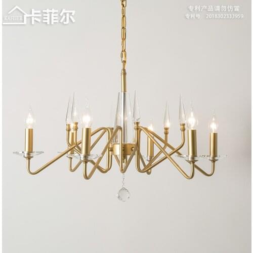 American chandelier living room creative simple personality light luxury candle dining room bedroom crystal lamp