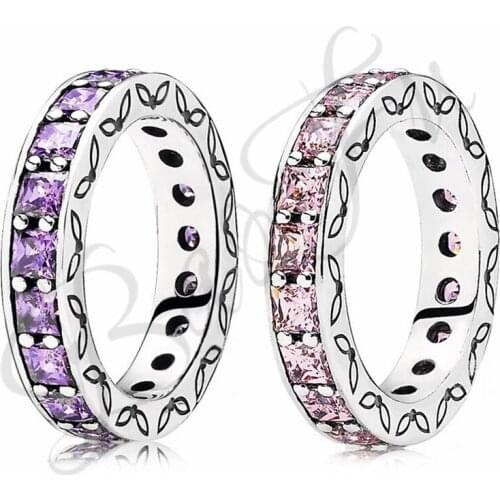 Baofu New 925 Sterling Silver Ring Shiny Square Charm Leaf Sprout Pattern Ring Suitable For Original Female Gift High Jewelry