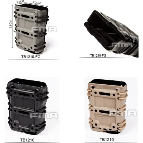 BK/DE/FG Outdoor FMA Scorpion RIFLE Mag Single Pouch Carrier 5.56 For Molle w/ Flocking TB1210