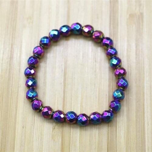 10pcs Non-magnetic Hematite Stone Beaded Bracelets Health for Beads Jewelry Fat Burn Slim Multicolor Natural Magnetite Bracelet