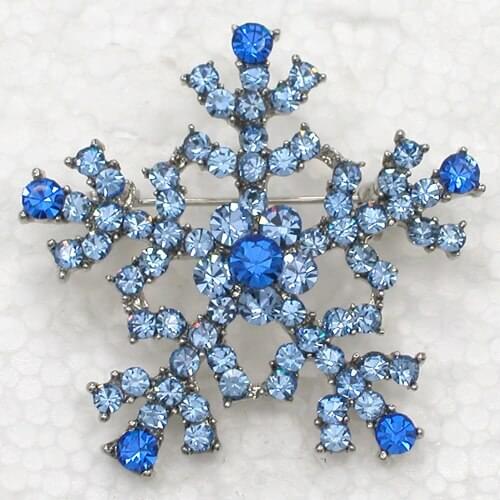 Blue Rhinestone Snowflakes brooch Christmas gift Pin brooches C543 B