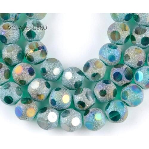 Natural Dull Polish Faceted Clean Austria Glass Crystal Round Loose Beads For Jewelry Making 8mm Spacer Beads Fit Diy Bracelet