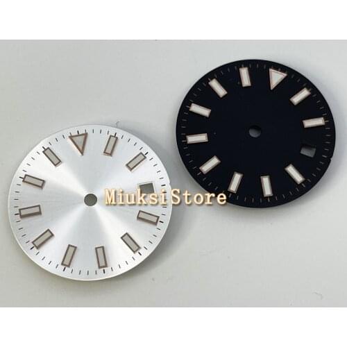 29.3mm black/silver Sterile dial for Miyota 8205 8215 821A Mingzhu DG2813/3804 ETA 2836/2824 Seagull ST1612 movement