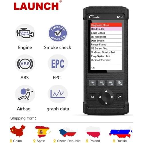 Launch CR619 Car Diagnostic Tools OBD2 Scanner Engine ABS SRS Airbag Car Scanner Launch OBDII Auto OBD2 Tools