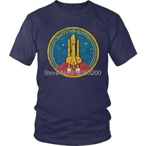 CCCP Classic Space Shuttle Emblem T-shirt Men Graphic T Shirt Short Sleeve USSR Rocket Tshirts Cotton Tee Tops Clothing