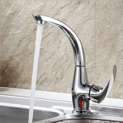 Kitchen Faucet Copper Alloy Swivel Spout Vessel Sink Tap Single Hole Cold and Hot Mixer Water Tap Wash Basin Faucet Deck Mounted