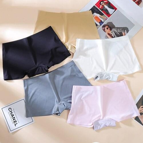Fashion Ice Silk Short Pants Women Boxer Breathable Cozy Girls Seamless Boxer Femme Sexy Shorty Femme Panties Shorts Size M-XL