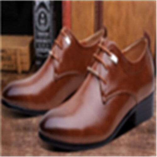 Men Leather Shoes Brown Black Lace-up Pointed Toe Shoe Men Business Dress Classic Style Flats