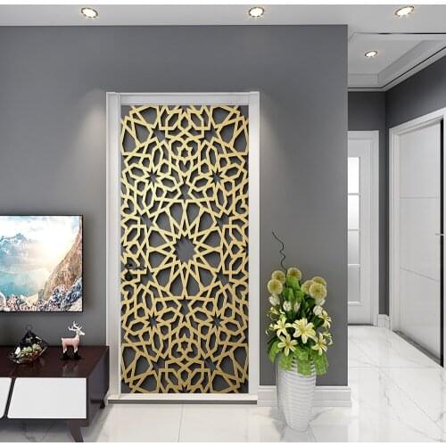 Muslim Religious Style PVC Door Stickers Home DIY Renew Door Sticker Living Room Decor Home Decoration Accessories