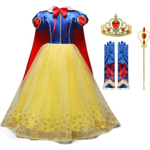 Halloween Girls Kids Snow White Fancy Dress Costume Fairy Princess Party Outfit Accessories Age 3-10 Gifts