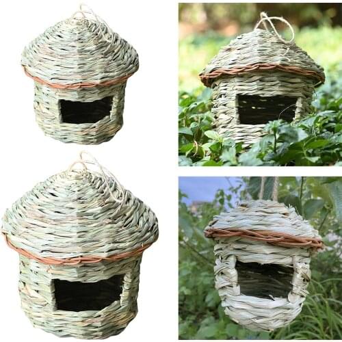 Handcrafted Grass ing Birdhouse Straw Bird Nest Hut Natural