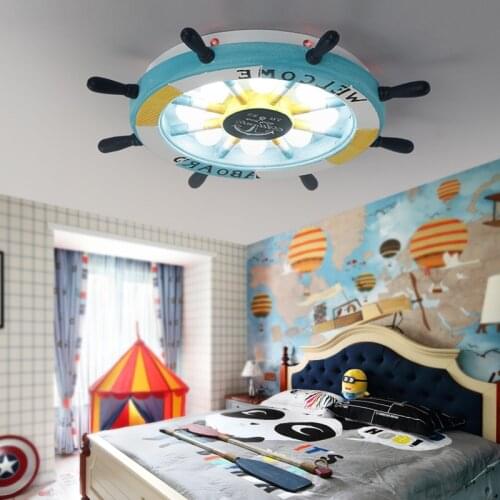 Ocean Boat Rudder Girls Boys Ceiling Light Lamp Children Room Ceiling Light For Kids Room Bedroom Nursery Led Lighting WF1020