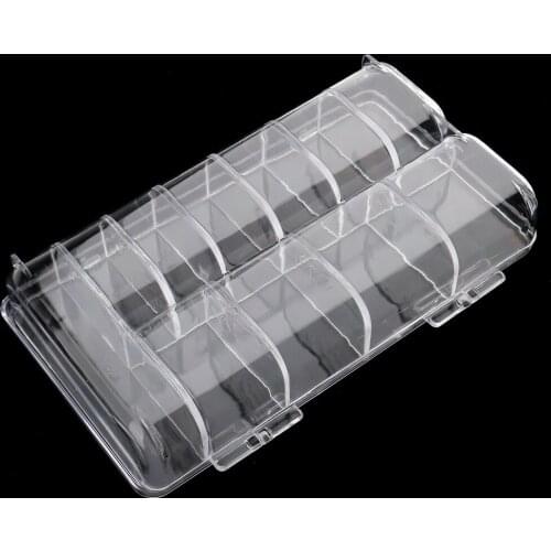 Clear Acrylic Plastic Beads Nail Tips Case Rhinestone Jewellery Container Empty Compartments False Fake Nail Storage Box