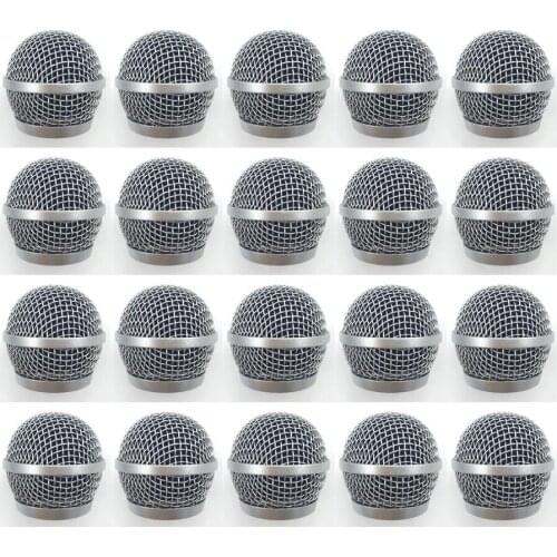 20PCS/lot Professional Replacement Ball Head Mesh TOP quality Microphone Grille Fits For shure PG48 PG58 PG 58 Accessories