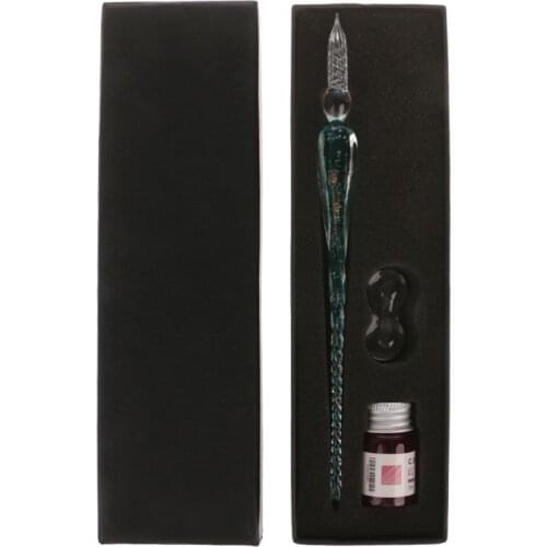 Luminous Glass Dip Fountain Pen Signature Ink Business Gift Office Supplies Calligraphy