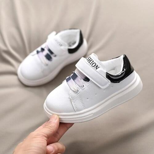 Spring Kids Girls Boys Sport Shoes Antislip Soft Bottom 2021 Children Baby Sneakers Casual Kids Flat Sneakers White Canvas Shoes