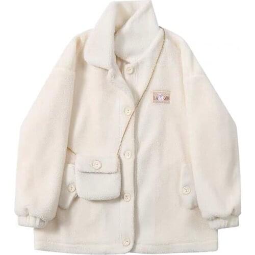 Japanese kawaii jacket women preppy style sweet casual solid color cute long-sleeved button coat y2k Harajuku Oversize outerwear