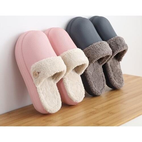 2021 Winter Women House Waterproof Furry Slippers Fashion Fur Warm Comfortable Women Flats Female Home Slides Plush Slippers
