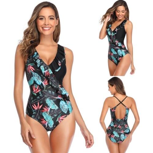 Sagace womens large print conservative bikini split swimsuit beach bathing hot spring swimsuit купальник женский 2021