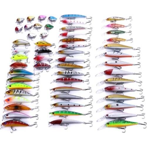 Minnow Hard Bait Crankbait Fishing Lure set Mixed 56pcs/lot Wobblers Various Artificial Bait Floating swing Mini Crank Lures