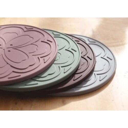 1 Pcs Silicone Creativity Food Mat Heat Insulation Mat Circular Pattern Heat-resistant Easy To Clean Anti Scald Mat Kitchen Tool