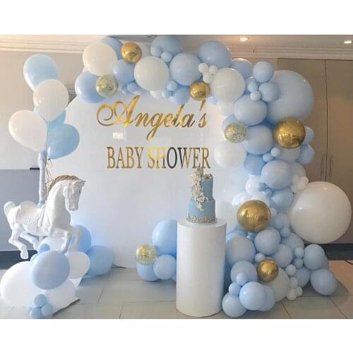 112pcs/set First Birthday Macaron Blue Balloons Garland Kit Confetti Birthday Wedding Baby Shower Anniversary Party Decoration