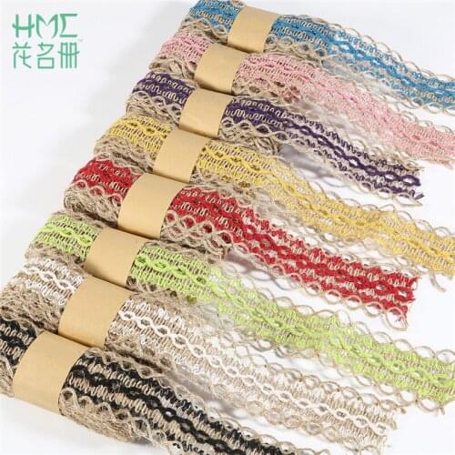 2M/Roll 4cm Natural Party Crafts Wedding Ribbon Lace Gift Wrapping Hemp Ribbon Jute Burlap DIY Festival Decoration Supplies