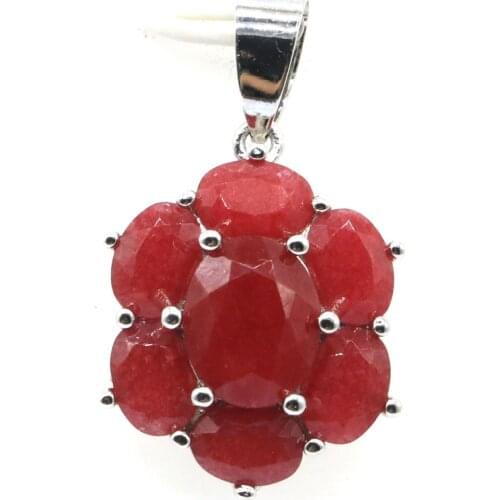 27x17mm Highly Recommend Jewelry Set Real Red Ruby CZ For Women Wedding Fine Jewelry Silver Pendant Earrings