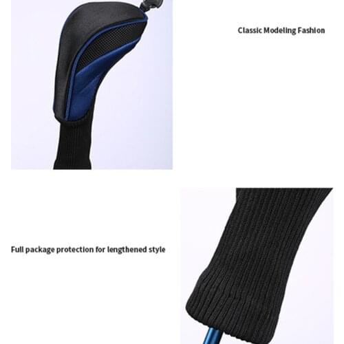 3 Pcs High Elastic Breathable Golf Club Head Covers Long Neck Interchangeable