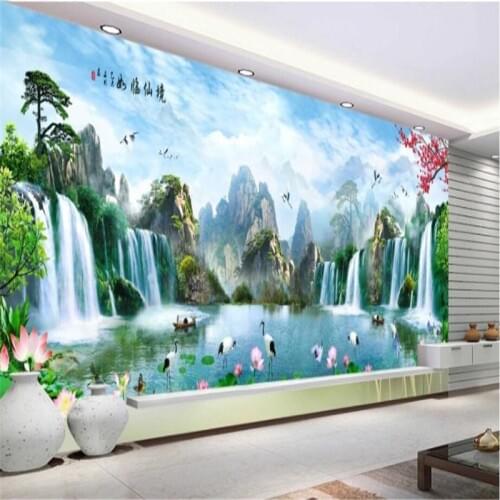 Beibehang Custom 3d wallpapers 10 meters huge large landscape Wonderland landscape painting mural background wall