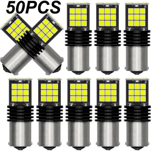 50pcs Signal Lamp P21w Led Ba15s 1156 Py21w Bau15s Bulb 3157 T25 T20 7443 Canbus 1157 Led Bay15d P21/5w Turn Brake Backup Light
