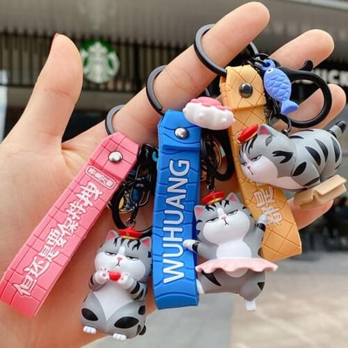 Anime The Emperor Figure Dog Cat Keychain Hand-painted Craft Dog Keychain PVC Vinyl Animal Figure Trinkets for Car Keychain