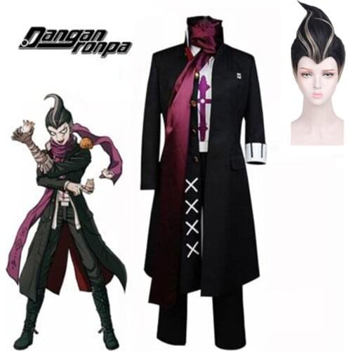 Anime Super Dangan Ronpa 2 Danganronpa Gundam Tanaka Cosplay Costume Full Set Wig Party Halloween Costume For Men Women C190M9