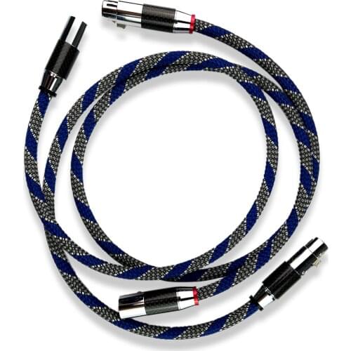 New HiFi XLR Balanced Cable Carbon Fiber XLR Male To Female Audiophile Audio Line - (1 Pair )