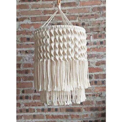 Boho Macrame Decorative Lampshade Bohemian Tapestry Hand-woven Homestay Home Bedroom Headboard Decor Farmhouse Lamp Covers
