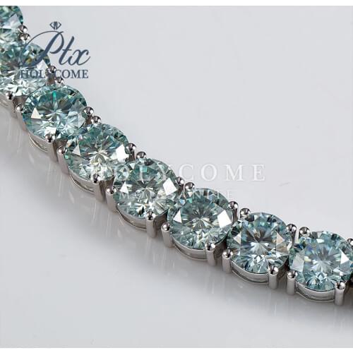 The 6.5mm blue moissanite 9K white gold bracelet moisanite jewelry кольца браслеты ьги с зеленным камнем