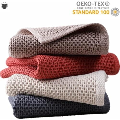 Brand Hand Towels for Adults 100% Cotton Plaid Square Hand Towel Soft Face Care Magic Bathroom 33x33cm Sport Waffle Towel