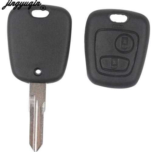 Jingyuqin Remote Key Fob Cover Case For PEUGEOT 307 2 Button Uncut Blade Replacement Key Shell
