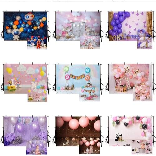 Birthday Baby Shower Cake Smash Backdrops Princess Universe Stars Butterfly Photography Backgrounds Photo Studio Photozone Decor