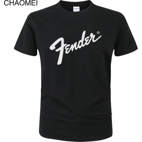 100% Cotton Fender T Shirt Men Women 2019 Summer Short Sleeve Print T-shirt Harajuku Hip Hop Tops Cool Tees Brand Clothes C121