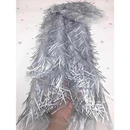 Hot sale embroidered African lace fabric 2020 high quality lace France Nigeria net sequin lace fabric D4205